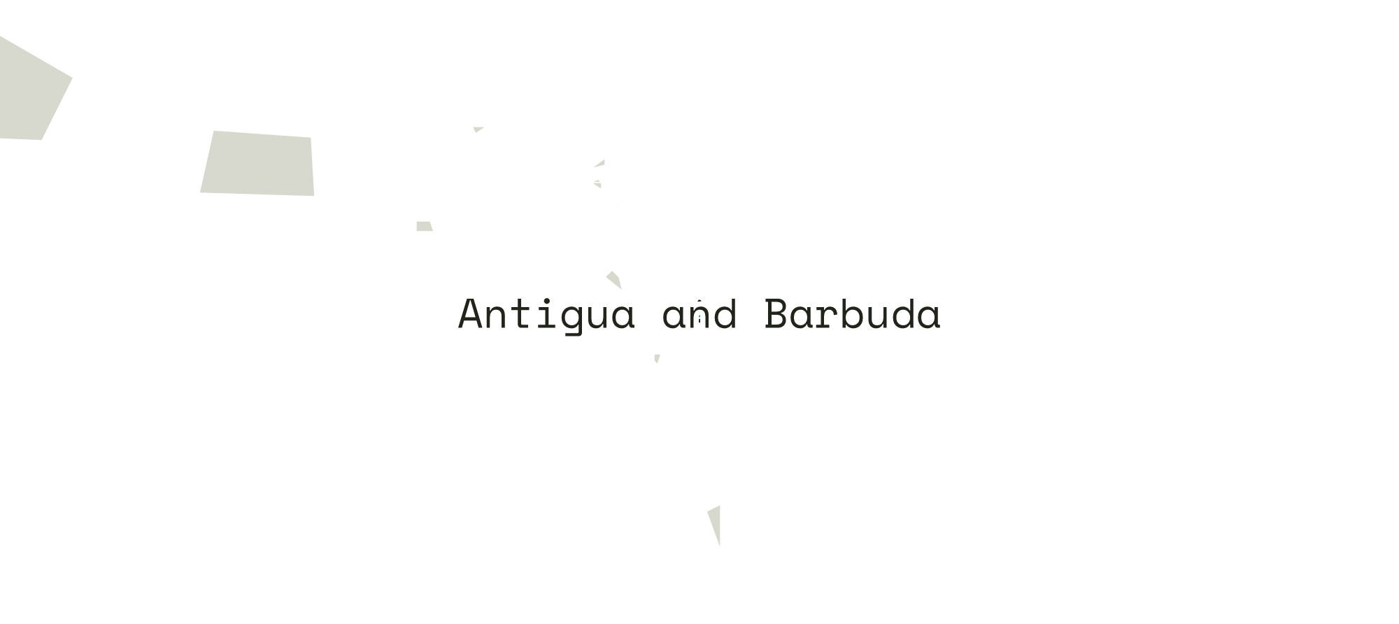 Close-up map of Antigua and Barbuda and the area around it