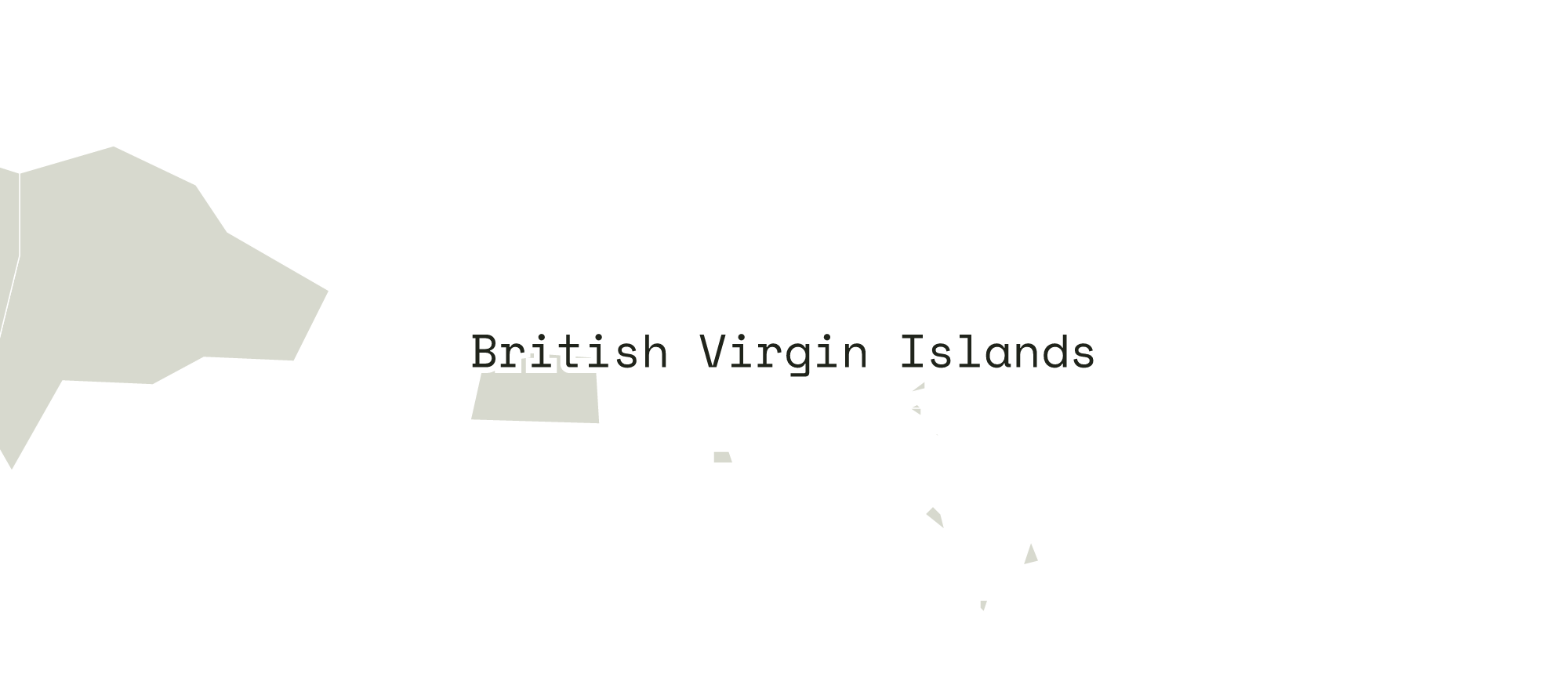 Close-up map of the British Virgin Islands and the area around it
