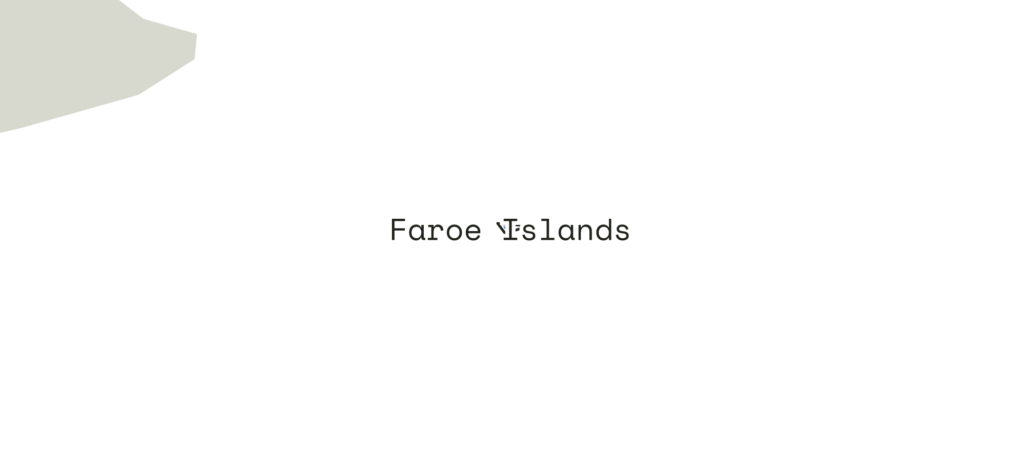 Close-up map of the Faroe Islands and the area around it